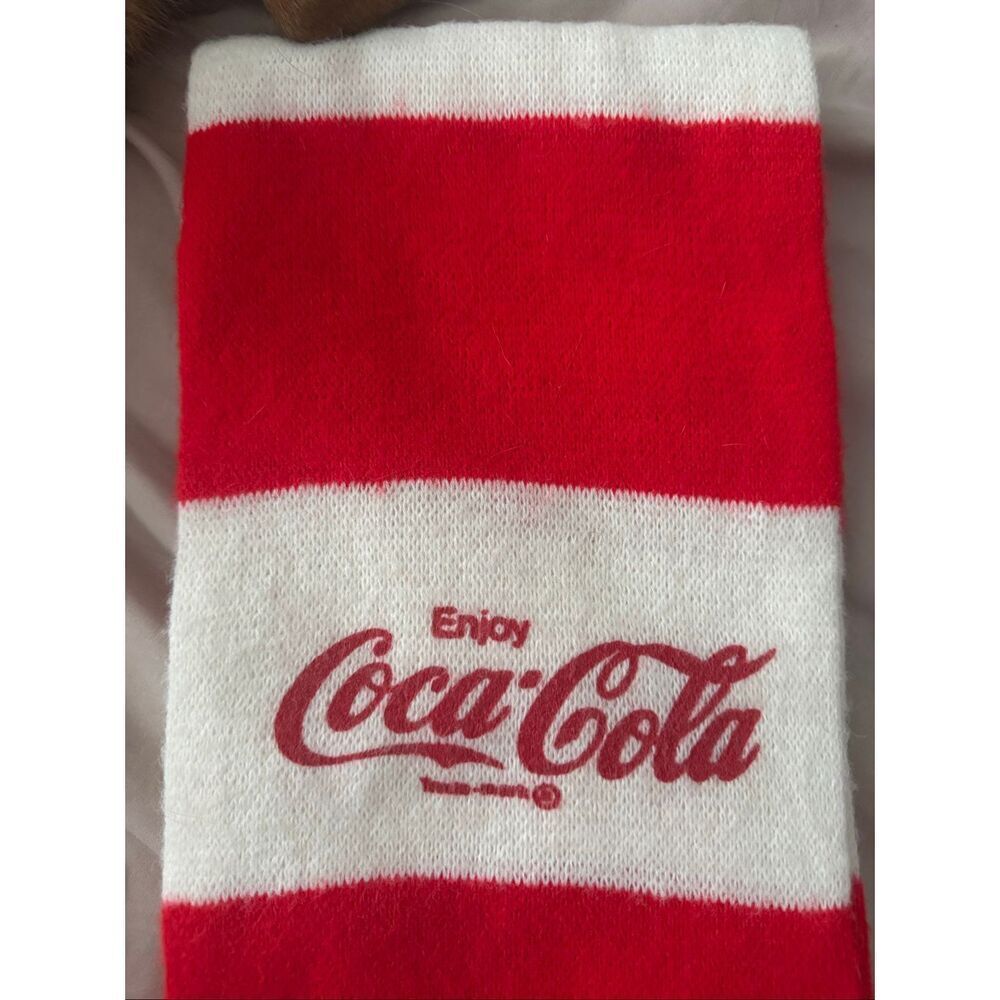 Coca Cola Red And White Striped Scarf